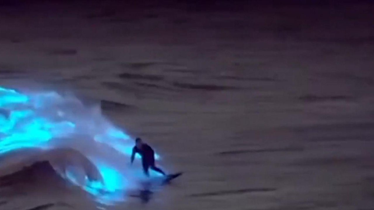 Surfer Catches Electric Blue Waves in Southern California