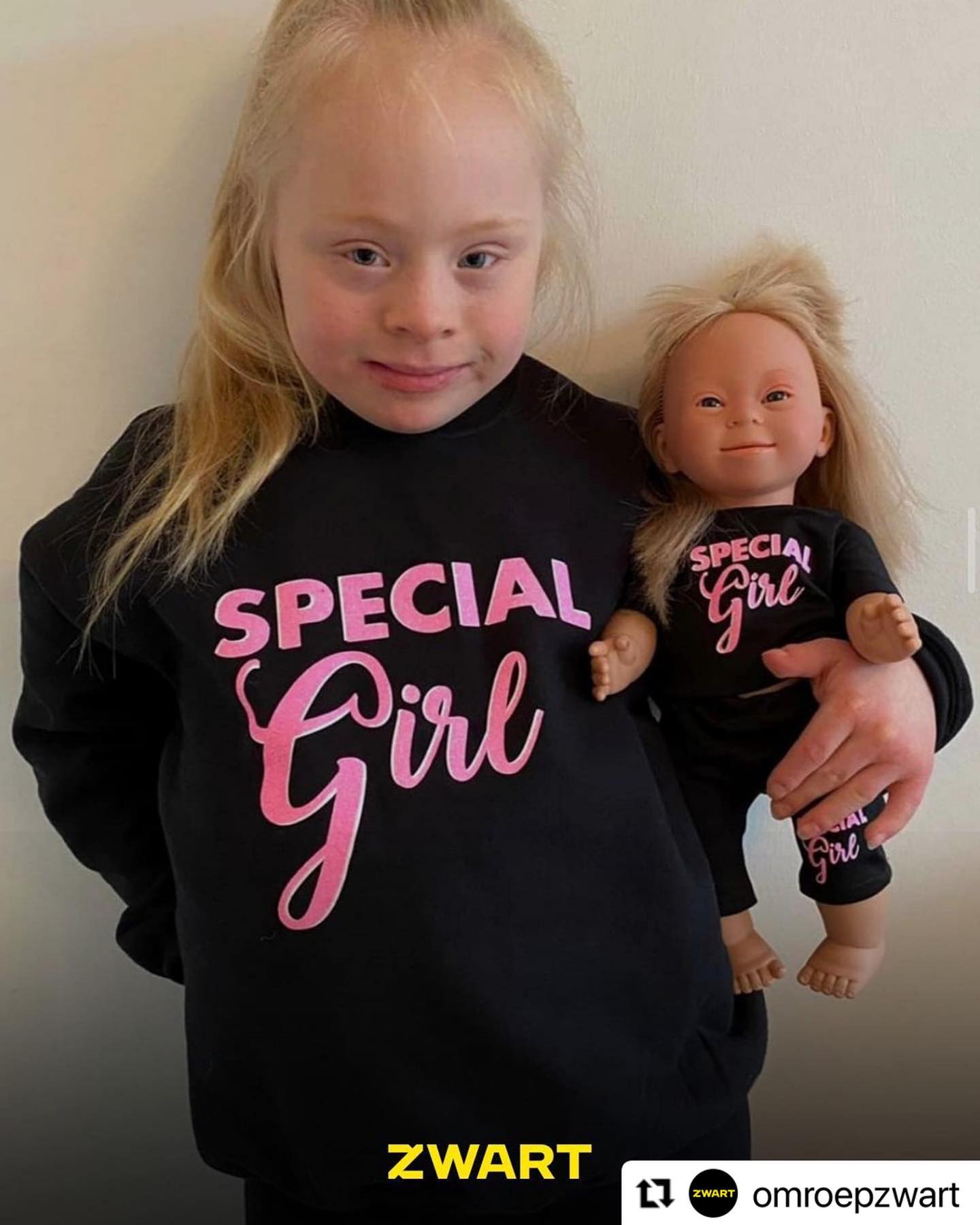 Romy is one of the children who modelled for the new dolls inspired by children with Down syndrome.