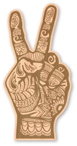 This Wood Sticker speaks nothing, but Peace Love and Happiness!