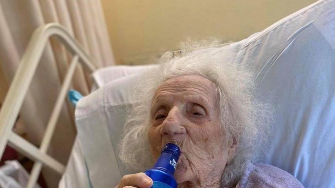103-year-old beats Covid-19, celebrates with a cold beer