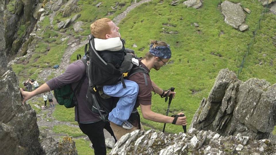 The special backpack allowed his friends to carry Kevan to all sorts of places he would otherwise never get to see.