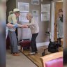 Heartwarming moment elderly couple are reunited after months apart