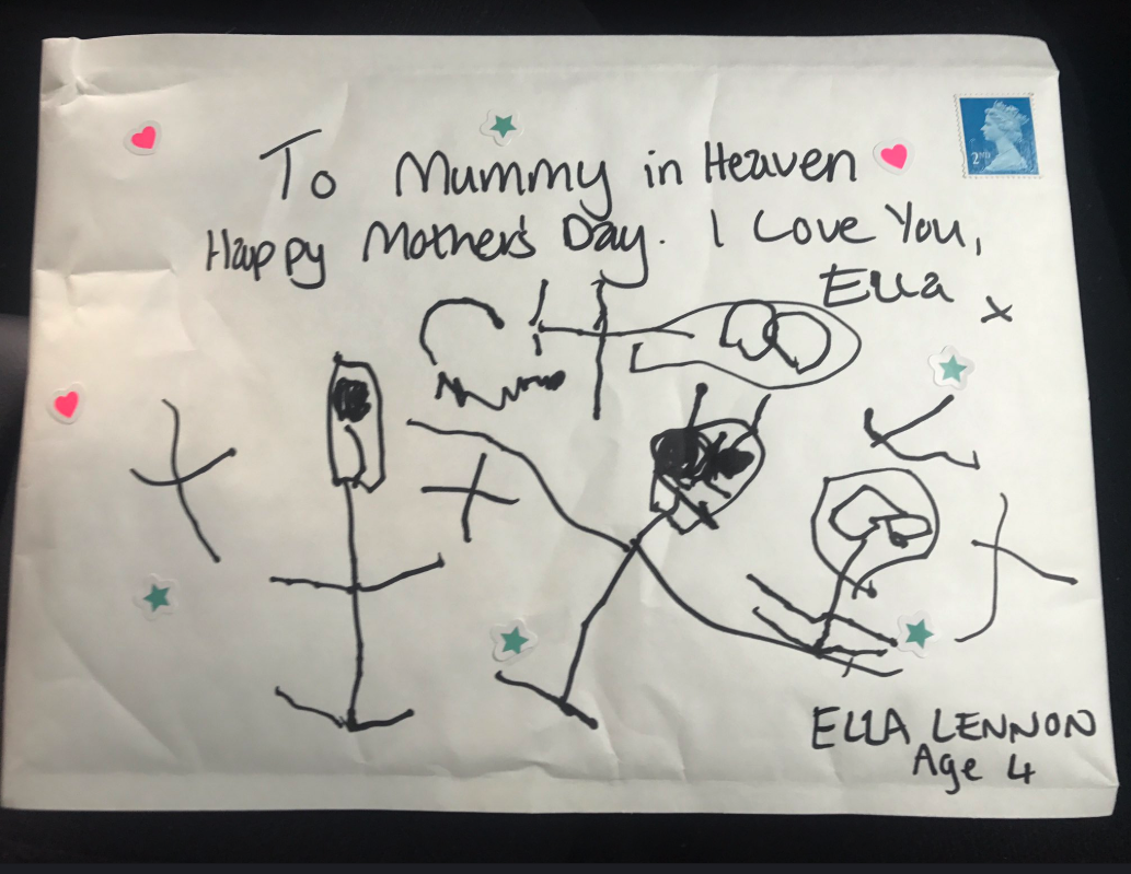 Spending her first Mother's Day without Jennifer, the Kilmarnock four-year-old sent the letter to her mum in heaven. And within 48 hours, she received a reply from a thoughtful Royal Mail employee.

Sharing the sweet story on Twitter, Jennifer's sister Linda Ross, 24, said: 