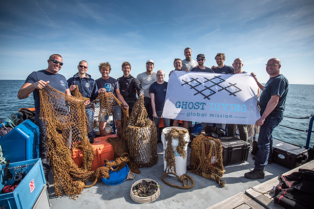 The organisation was formerly known as Ghost Fishing foundation. Ghost Diving is the biggest international diving team working on this topic with a track record in a significant variation of countries and international waters. Several Ghost Diving chapters have joined forces and together with Healthy Seas and the Italian Coast Guard they executed a one of its kind project in the Italian islands Lipari. The project spread over 7 days and took 11 dives.