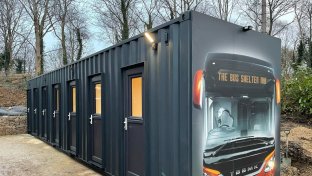 Homeless charity ‘The Bus Shelter’ takes delivery of unique 7-bed sleeping pod