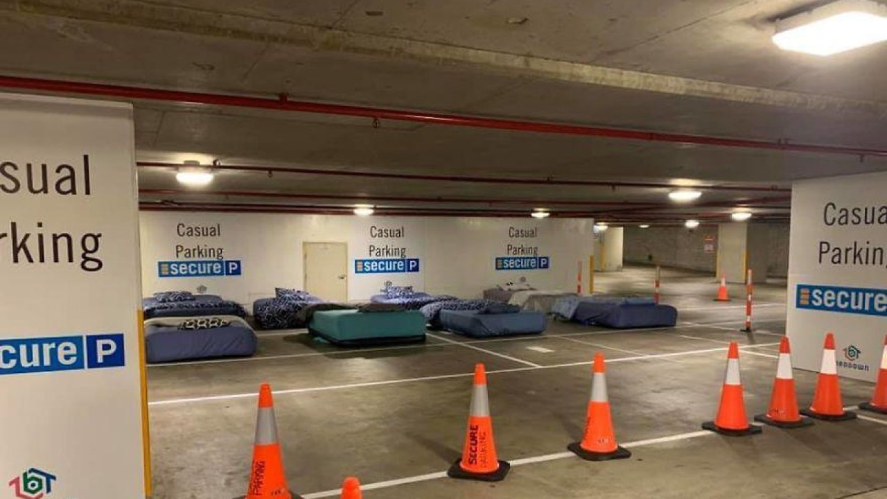 This charity transforms car parks into pop-up homeless shelters at night