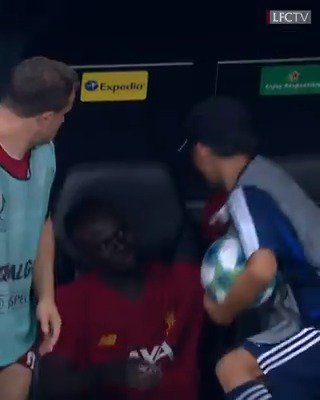 What a gesture by Sadio Mane. He made this young ballboy happy for life!