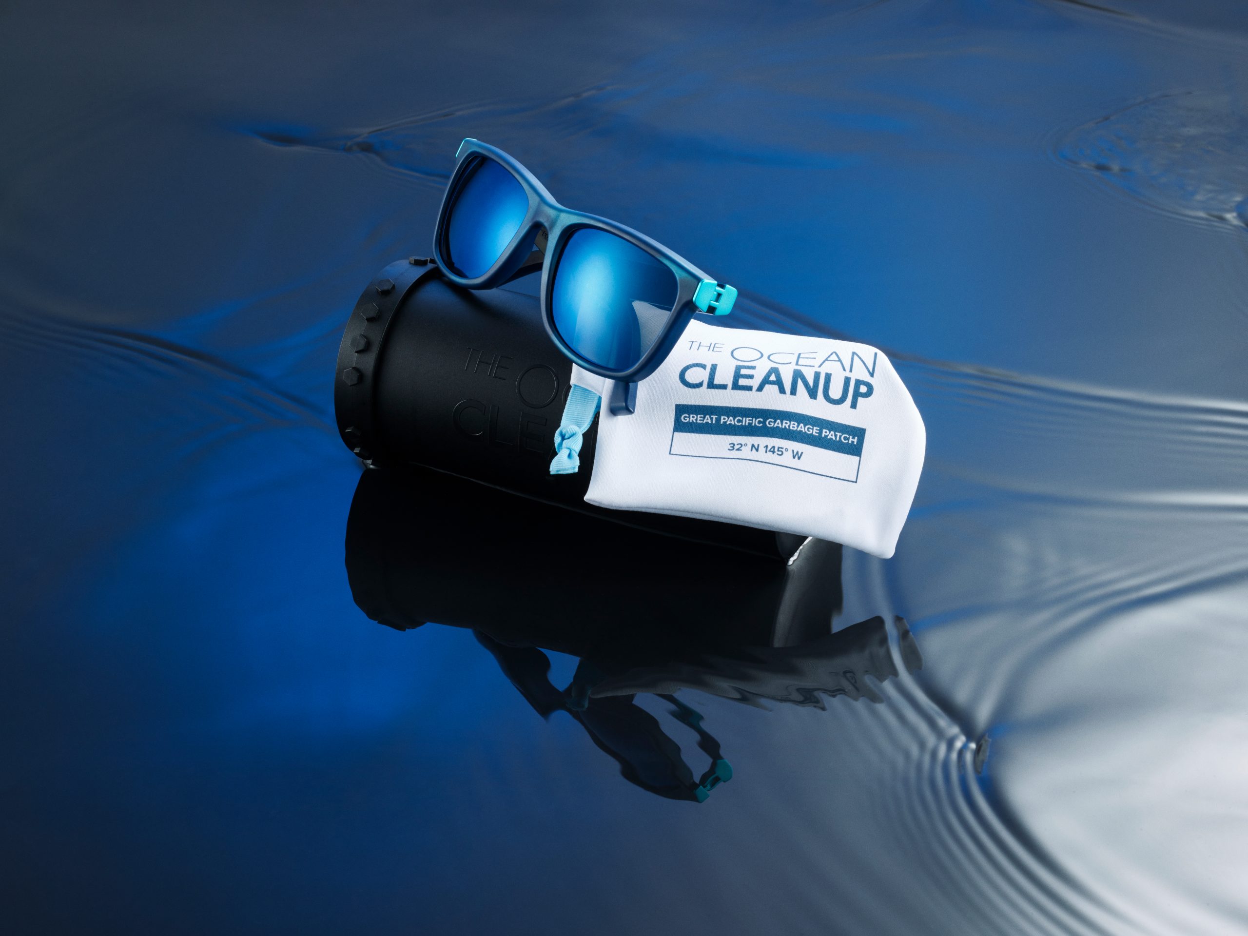 The glasses are made with the first plastic catch during the System 001/B campaign in the GPGP. When the campaign concluded, the plastic was returned to shore in December 2019, marking the end of Mission One and starting the next journey: going full circle from trash to treasure by creating a product to help fund further cleanup.