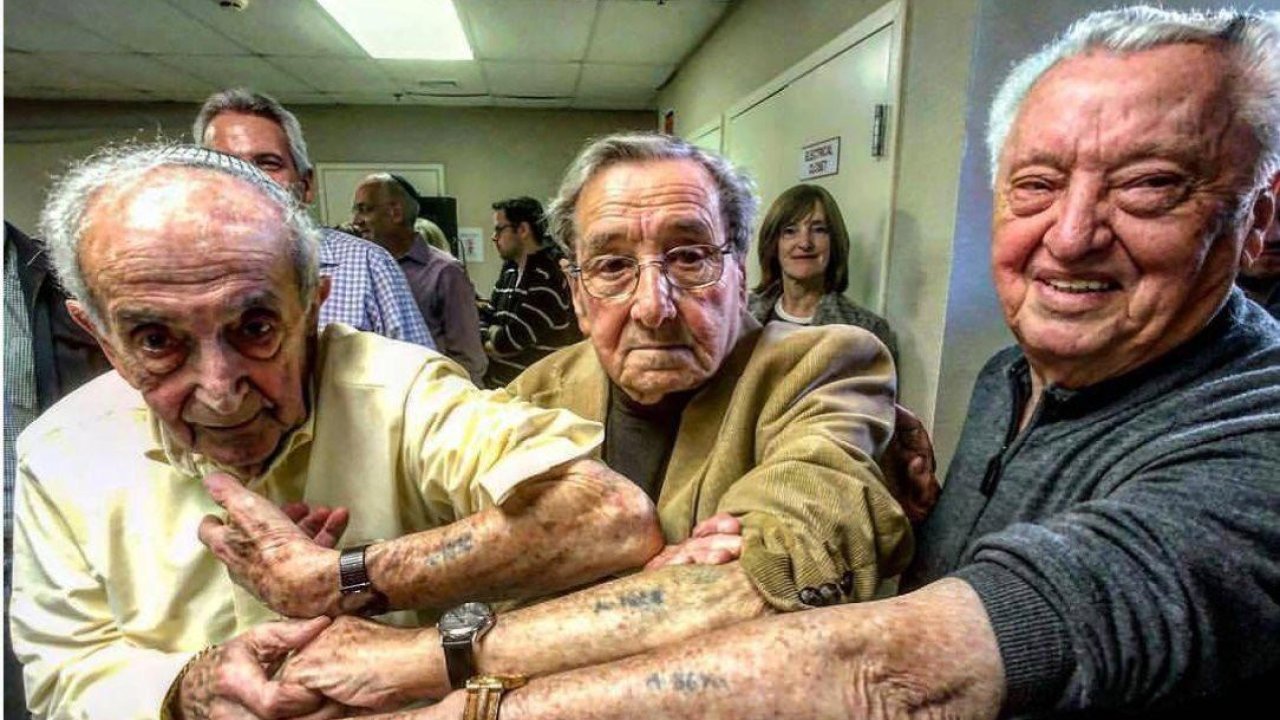 Holocaust survivors in same line at Auschwitz meet for the first time 72 years later