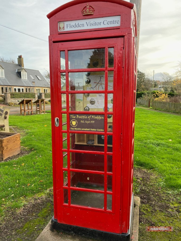 This smallest of visitor centres commemorates the Battle of Flodden, largest battle ever fought between the kingdoms of England and Scotland. With a map and information, and even a little safe. What more could a visitor want?