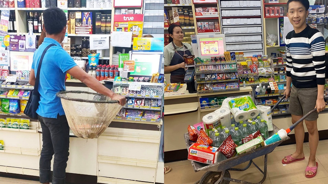 Since 1 January 2020, free plastic bags are banned in Thailand at most retailers, and the Thai people are showing there are many alternative ways to carry their shopping.