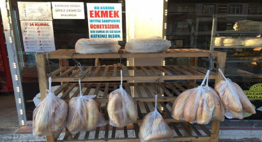 You go to a bakery and pay for two loaves of bread but only take one. On paying for the bread, you tell the person who takes the money that one of them is askıda ekmek. Your contribution is bagged and hung together with others so when people come in throughout the day and ask, “Askıda ekmek var mi?” (“Is there bread on the hook?”), they can take a loaf for free.