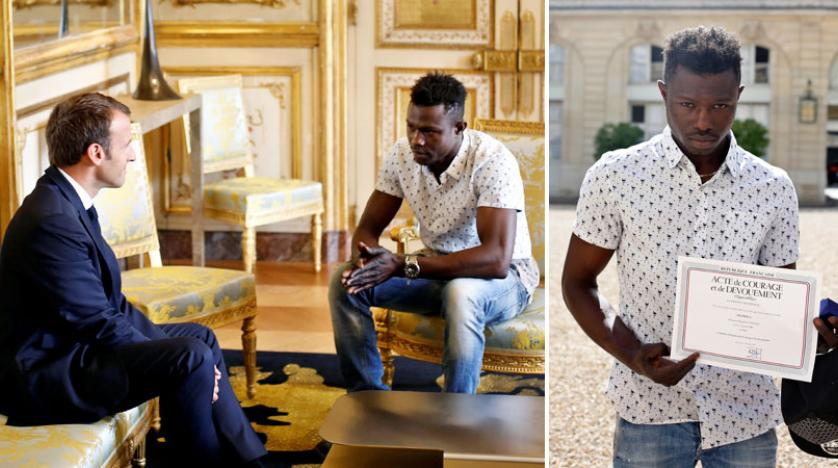 The French President Emmanuel Macron told Mamadou that he will be rewarded for his