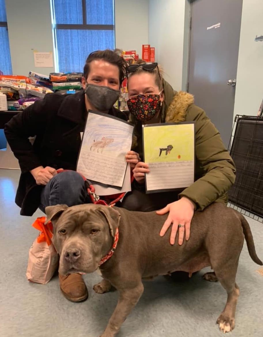 Marie said she often thinks about the second-grader who wrote the letters for Bonnie. “It gives me goose bumps thinking about the kid that wrote that, thinking they did it, they got that dog a home,” Marie told WashingtonPost. (Richmond Animal Care and Control)