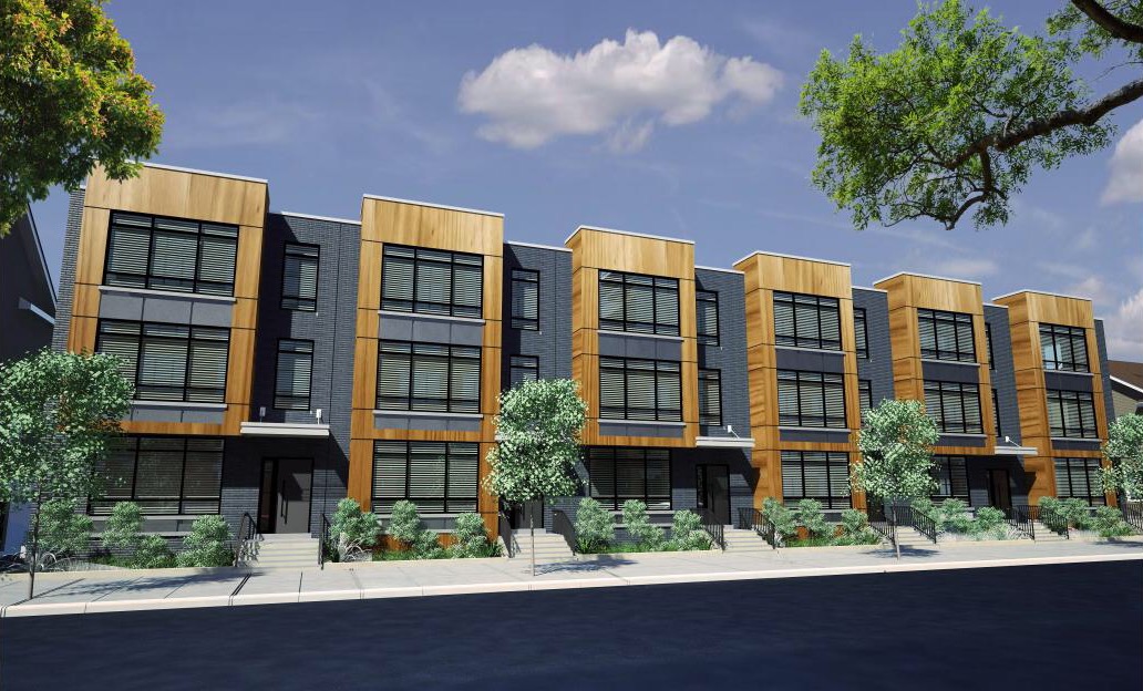 The project will include 60 two- and three-bedroom market-rate apartments in four townhouse clusters, and 16 affordable units in a separate building. It will also have space for healthcare or other professional offices and nonprofit organisations.
