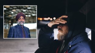 Rough sleeper who found work with haulage company returns to streets with boss to raise awareness