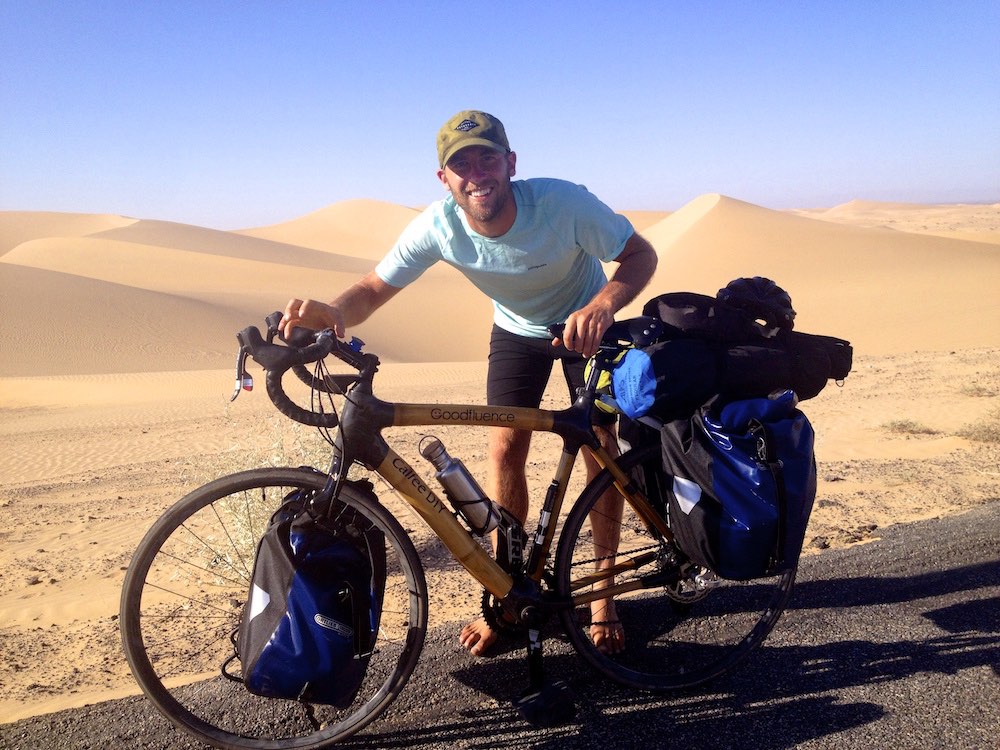 Rob has cycled across the US twice on a bamboo bicycle bringing his message of sustainability and earth-friendly living to the United States. His first bike ride across the U.S. is also now a book, Dude Making a Difference.