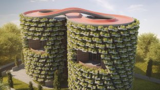 Spectacular plant-covered school with unique rooftop “Infinity” cycle track planned in India