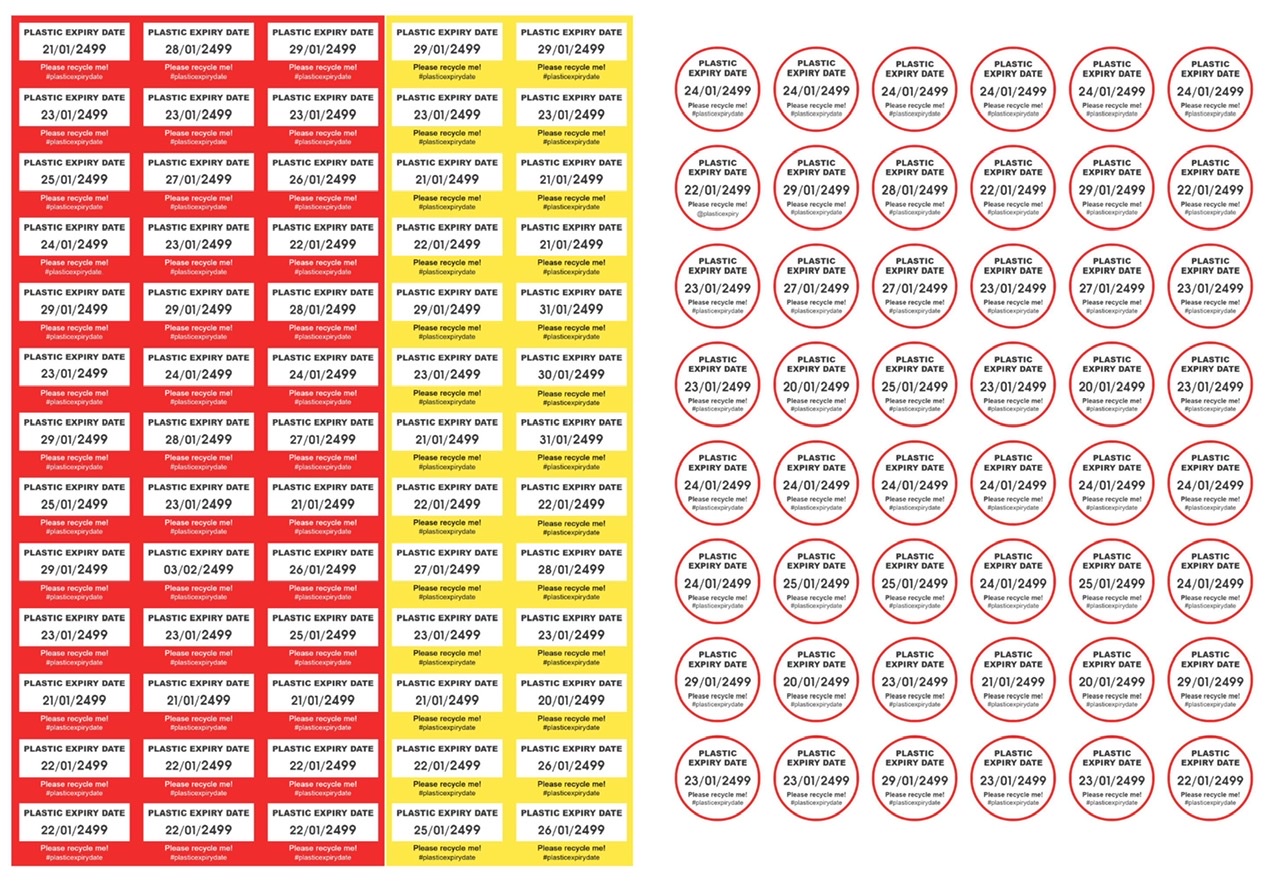 Gagandeep Jhuti and Joe Foale-Groves created a series of plastic expiry date stickers that were a parody of the best before dates that are seen on almost every consumable item available. Download the stickers here ?