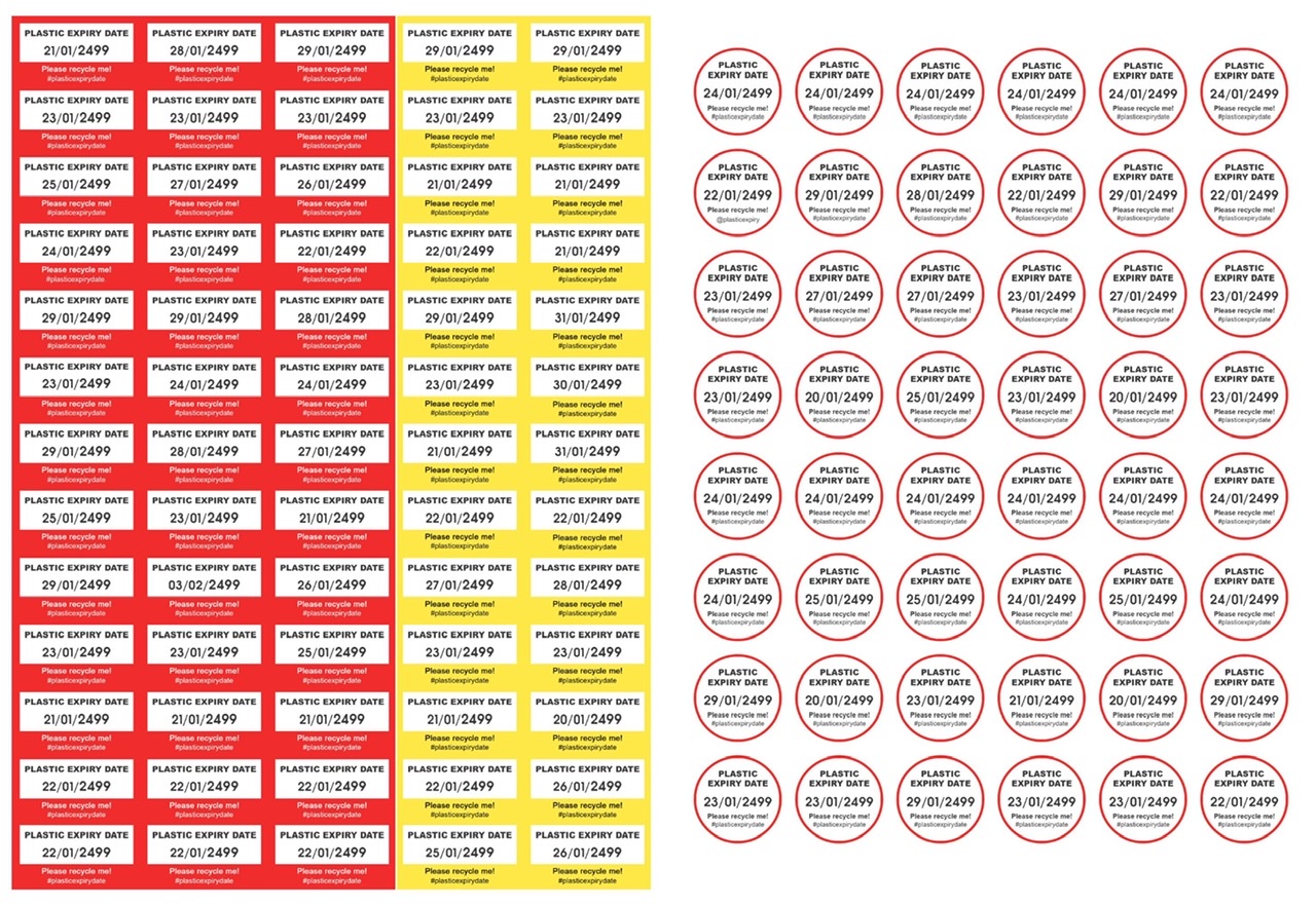 Gagandeep Jhuti and Joe Foale-Groves created a series of plastic expiry date stickers that were a parody of the best before dates that are seen on almost every consumable item available. Download the stickers here ?