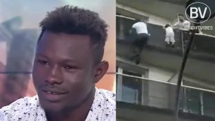 Spectacular Rescue by Malian immigrant who saves a dangling toddler by scaling up 4 storeys in Paris
