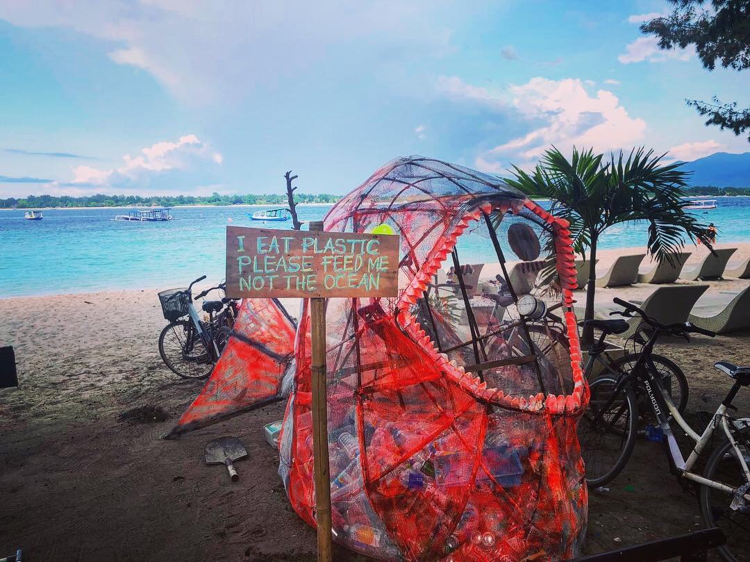 They are more than 100 refill stations on Gili Trawangan alone where you can refill your water bottle for free or WAY cheaper than a new bottle. Save yourself money, save our island from drowning in rubbish and save our fish from a plastic trash filled ocean!!