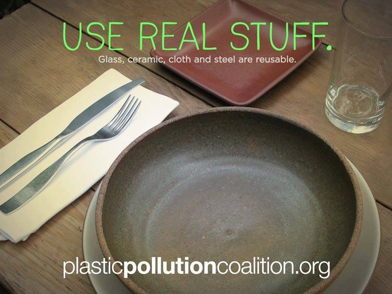 Enjoy your celebrations with friends and family, and don't forget to use real stuff! By using 'Real Stuff' like glass, ceramic, cloth and steel, which are all reusable and therefore a healthier option for the environment, we can all fight the tide of plastic.