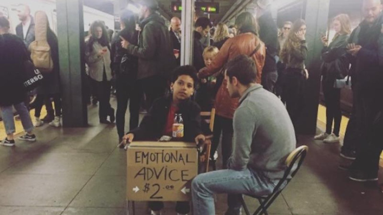11-Year-Old Boy Offers Emotional Advice To Stressed-Out New Yorkers In The Subway