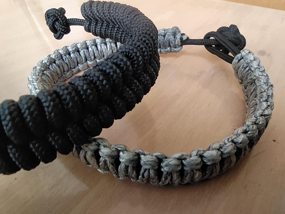 One quick tug on the end, and the bracelet unravels into tens of metres of durable, waterproof cordage.