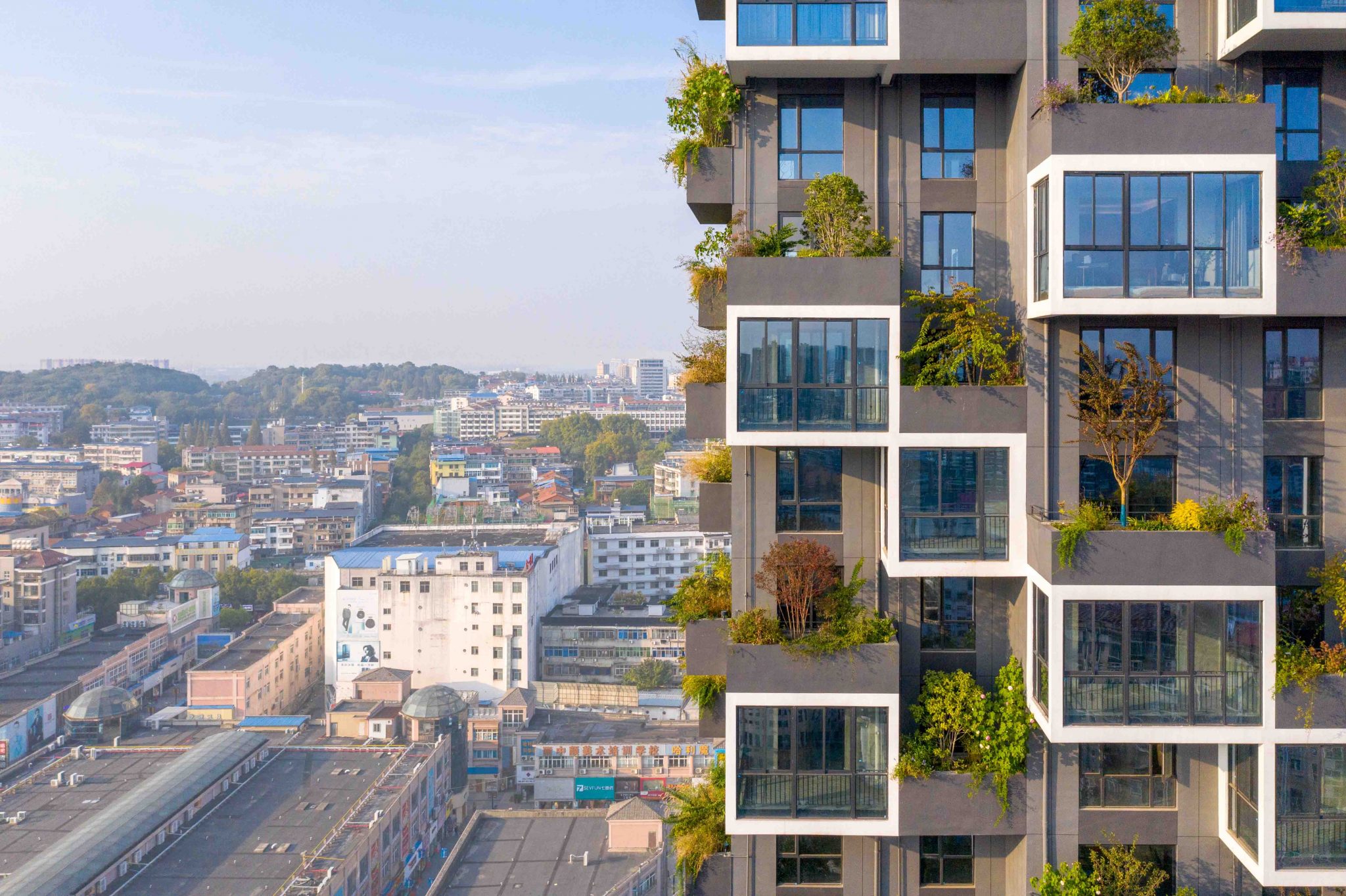 Easyhome Huanggang Vertical Forest City Complex is the first vertical forest building to open in China and Boeri thinks these types of buildings could be especially suitable for the country. 