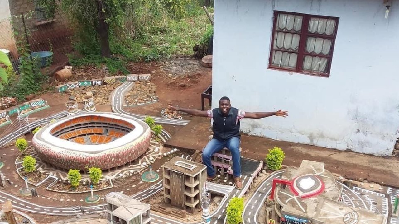 This self-taught designer from South Africa built a city in his backyard – from trash