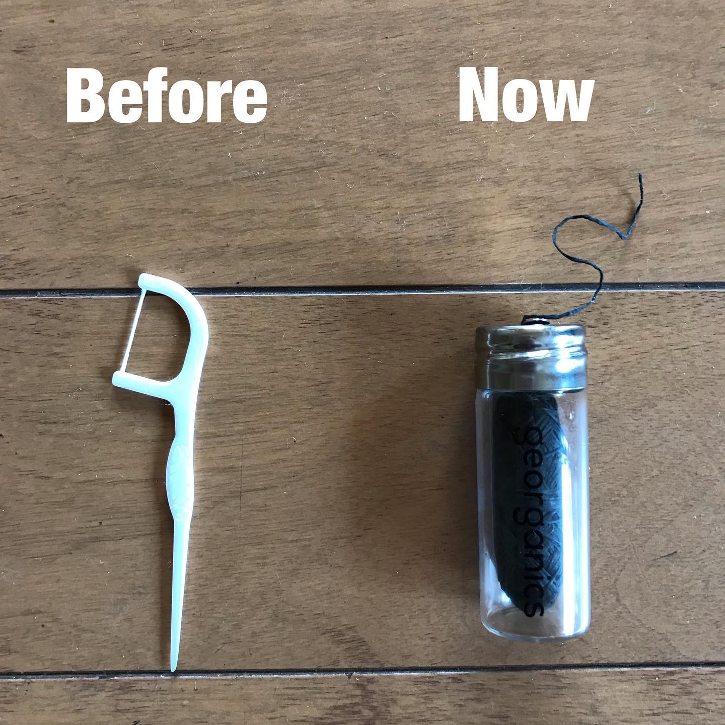 My zero waste friend @lesswasteforwhales gave me @georganicsuk dental floss? I am very impressed with this floss? Start from paper package, through the small glass jar, ending at the floss itself, everything is just how I wanted!! I am no longer throwing away strips of plastic thread every time I floss??
