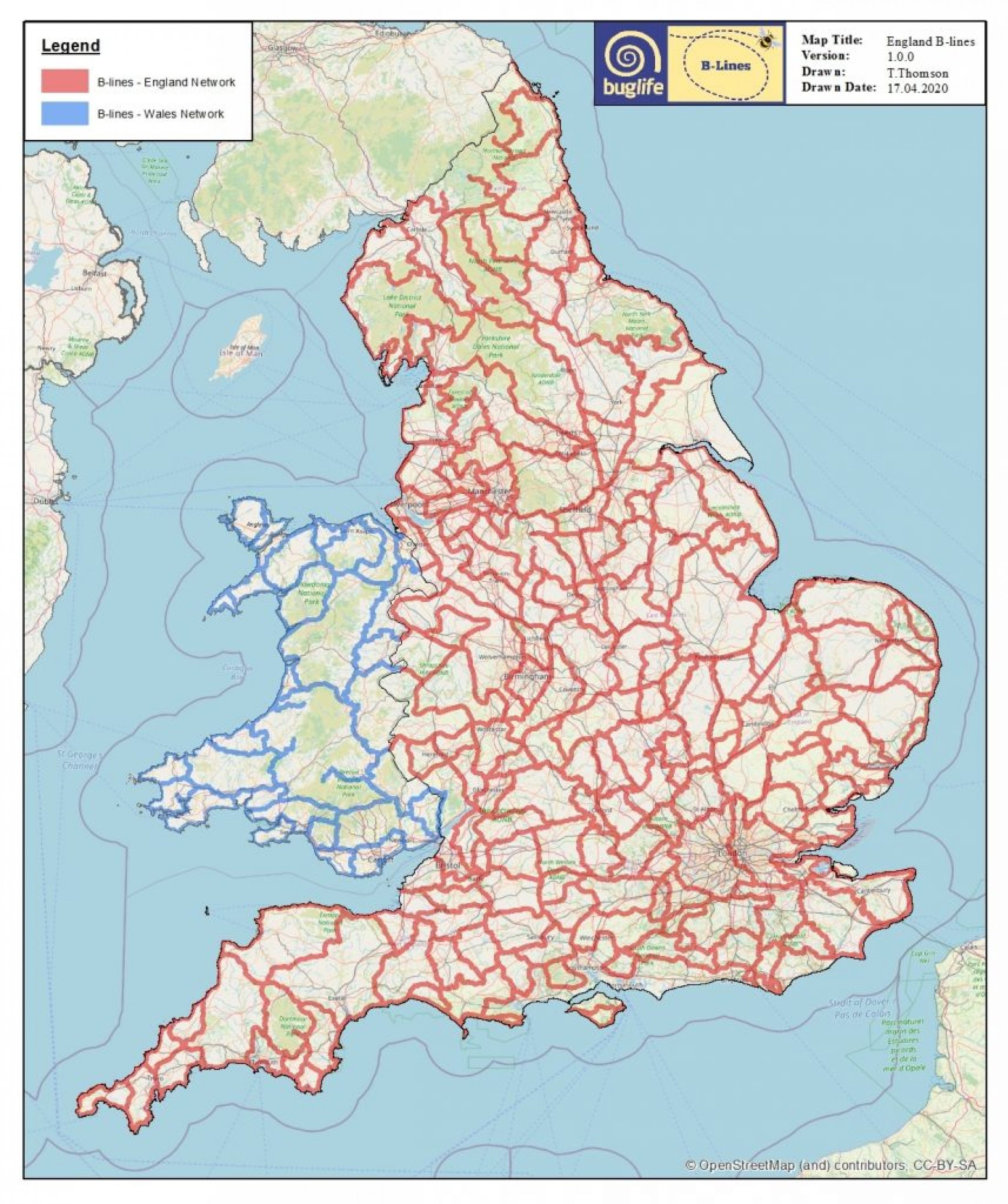 B-Lines mapping is now complete for Wales, Northern Ireland, and England; the Scotland map will also be completed by the end of the year.