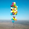 Englishman flies over South Africa in a cheap camping chair tied to 100 balloons