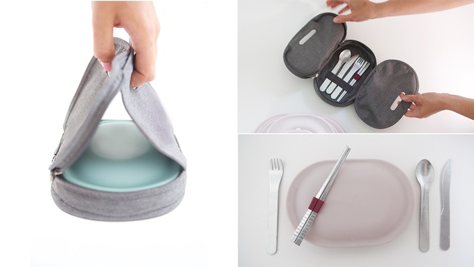 The case is made from recycled PET, and wipes clean easily. Slips into your bag to keep your ARK Reusables separate from your other things. Holds everything you need, and converts easily into a carrier (no more plastic bags). High quality stainless steel utensil set is designed for portability, with a knife that cuts through food, not silicone.