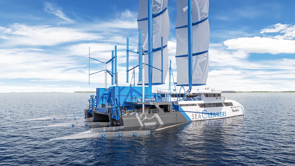 ‘Manta’ is the first concentrated ecology and technology factory ship capable of collecting, processing and recovering large quantities of marine plastic waste —and it's powered by renewable energy. The SeaCleaners unveils the Manta, its pioneering and ecofriendly sailboat to collect and process large quantities of marine plastic waste. The Manta is an ecofriendly sailboat, operating autonomously at 75% without fossil fuels - an unprecedented technological feat. This multi-purpose factory boat, propelled by renewable energies, embodies a new way of acting to protect the oceans. Full story:?
