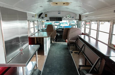 Once summer arrives, the bus interior will be teaming with transportation and food service staff, and local school children during the Davis County Community School District summer food program.