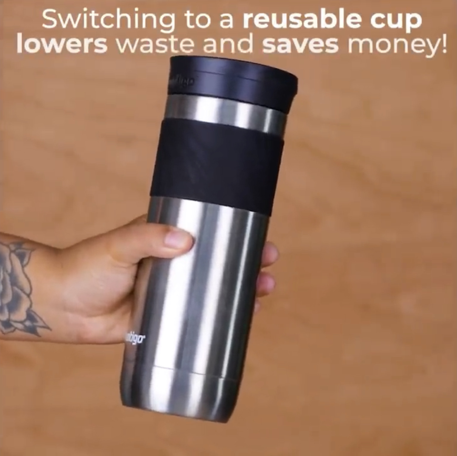 People use about 25 paper cups per month. Switching to a reusable cup reduces waste and saves money.