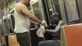 Viral Video of Good Samaritan Giving Shirt Off His Back to Homeless Man on NYC Train Never Gets Old