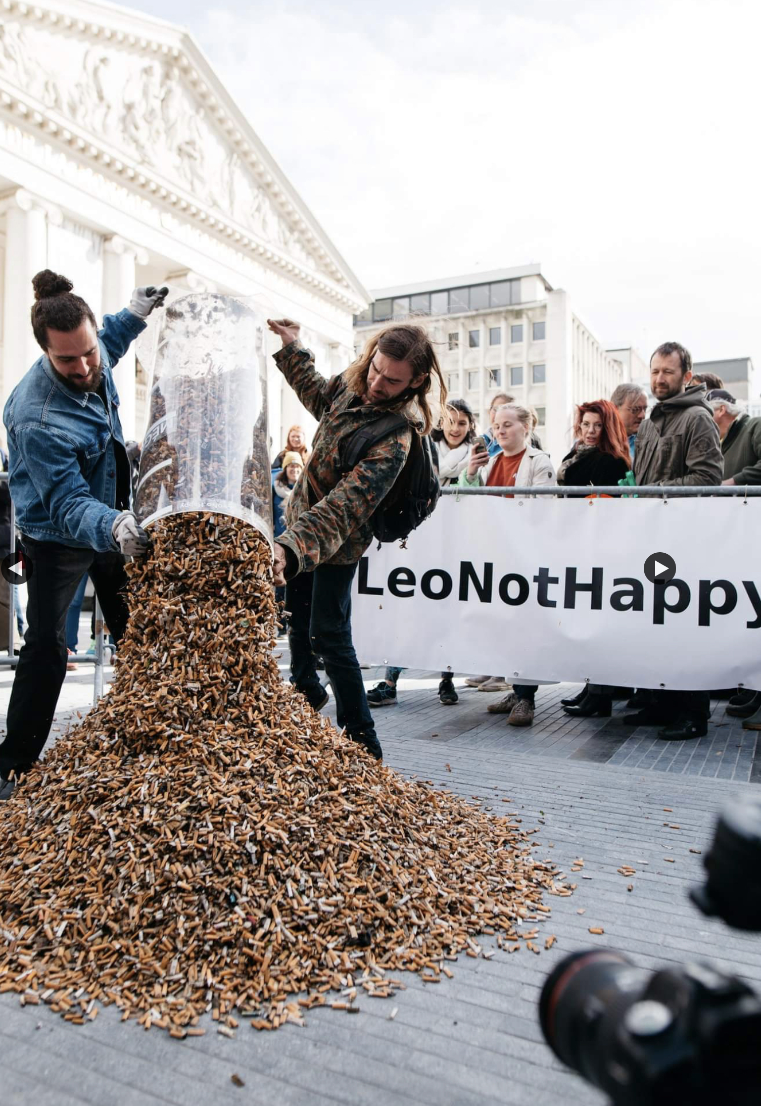 Brussels-based campaigners Leo Not Happy collected thousands of cigarette butts on multiple cleanups around the city, raising awareness of the situation. Their voices were heard.