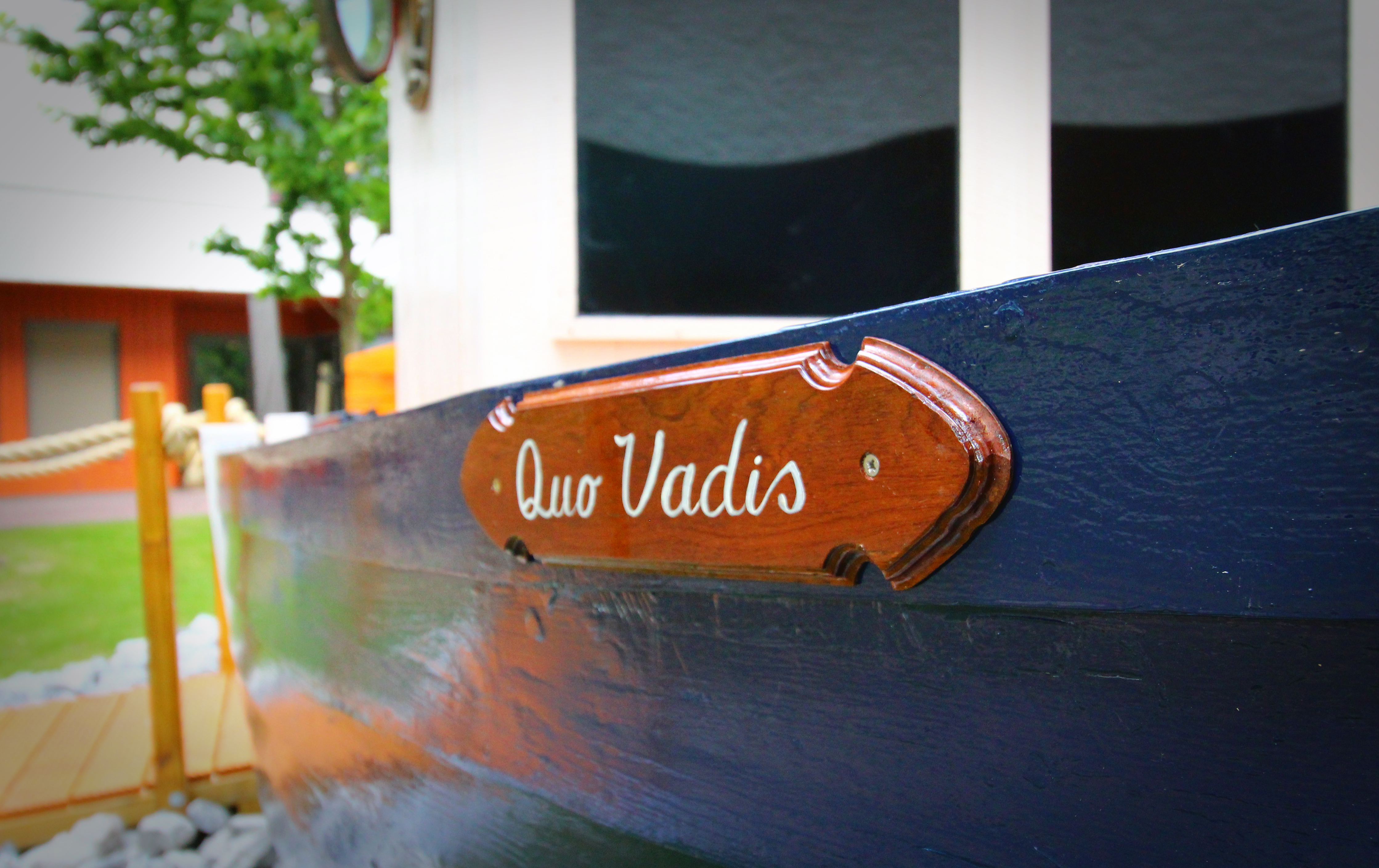 The boat was was named Quo Vadis, Latin for “Whither goest thou?” or “Where are you traveling?”
