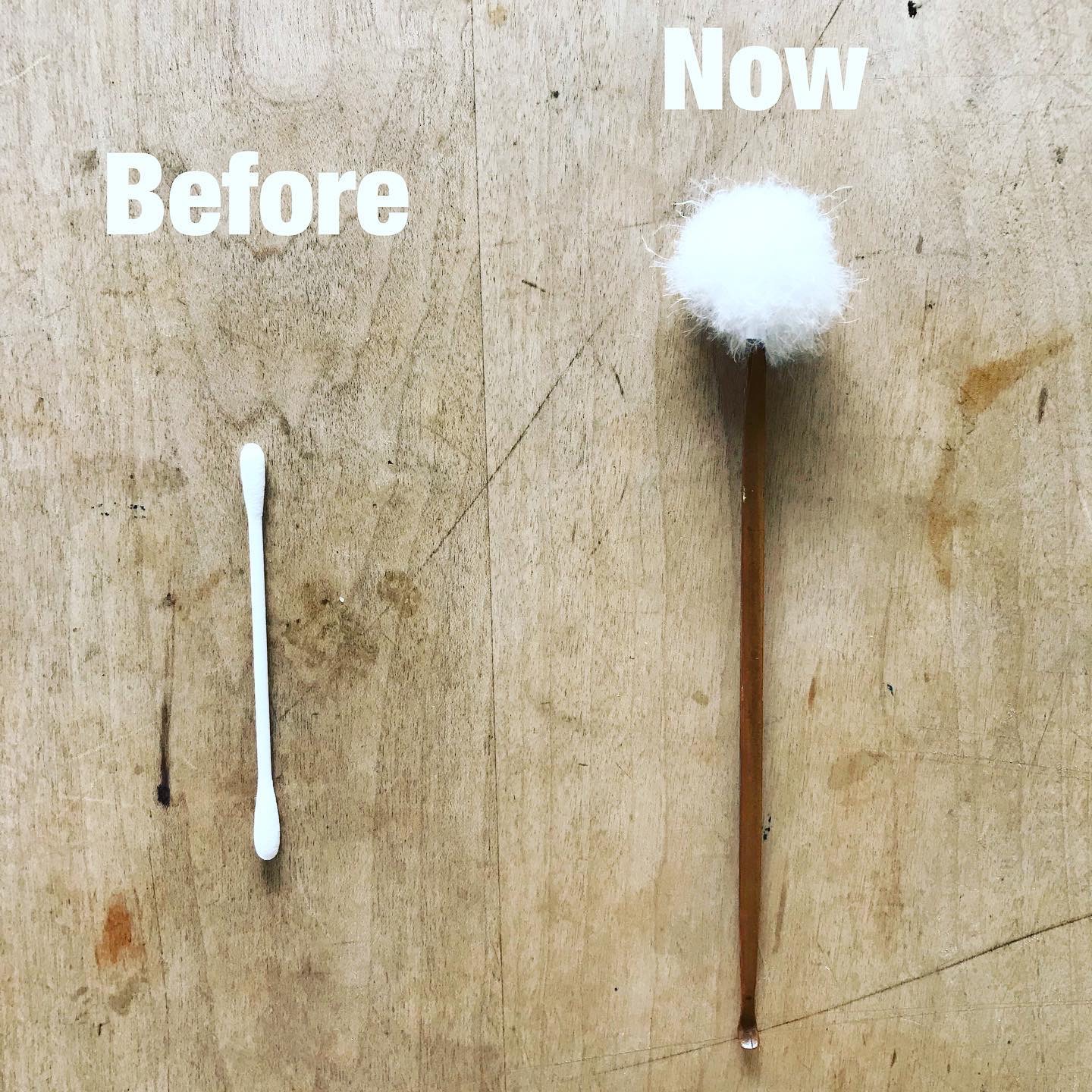 Before→I used to throw away so many q-tips? Now→I always use this Japanese traditional wooden earpick ! It is sturdy and do the job?