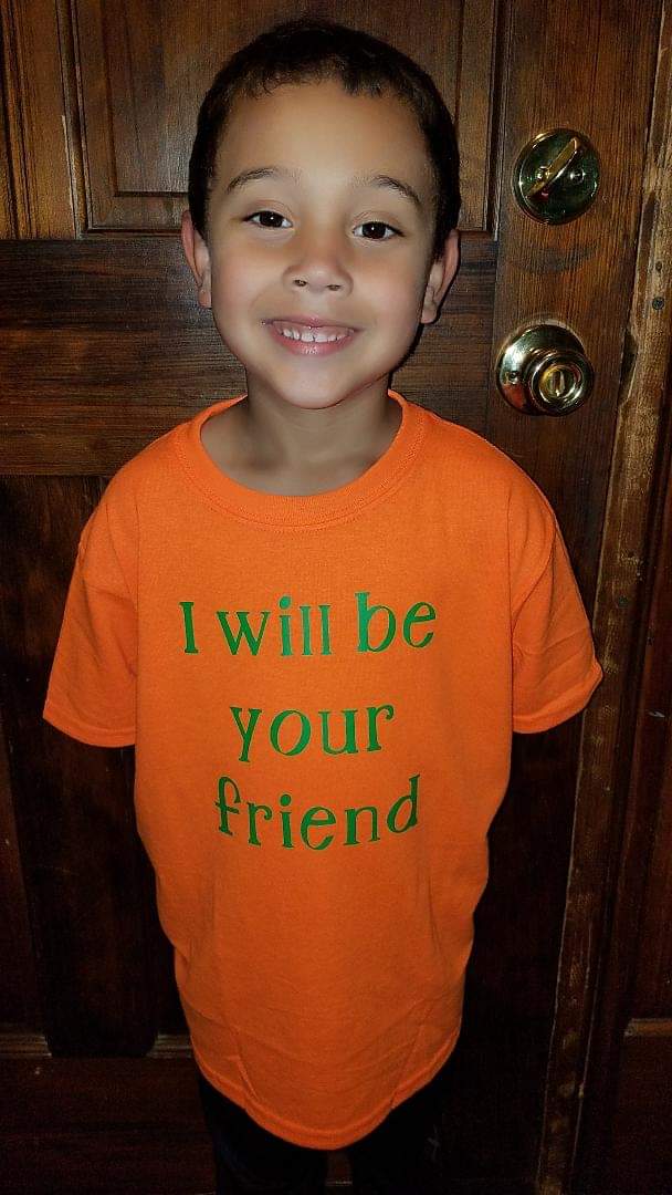 ‘I have to brag on my son. I told him that as a back to school gift, I will make him any shirt he would like. It could have anything- a basketball theme, football, etc. which are all his favorites. He thought a while and said, 