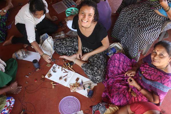 Since November 2015, Carla’s been living in India teaching marginalised and socially excluded women how to design and produce accessories.