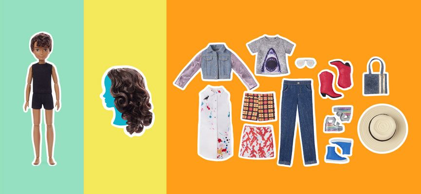 Creatable World™ gives kids a blank canvas to create their own characters. Each kit includes one doll, two hairstyle options and endless styling possibilities.