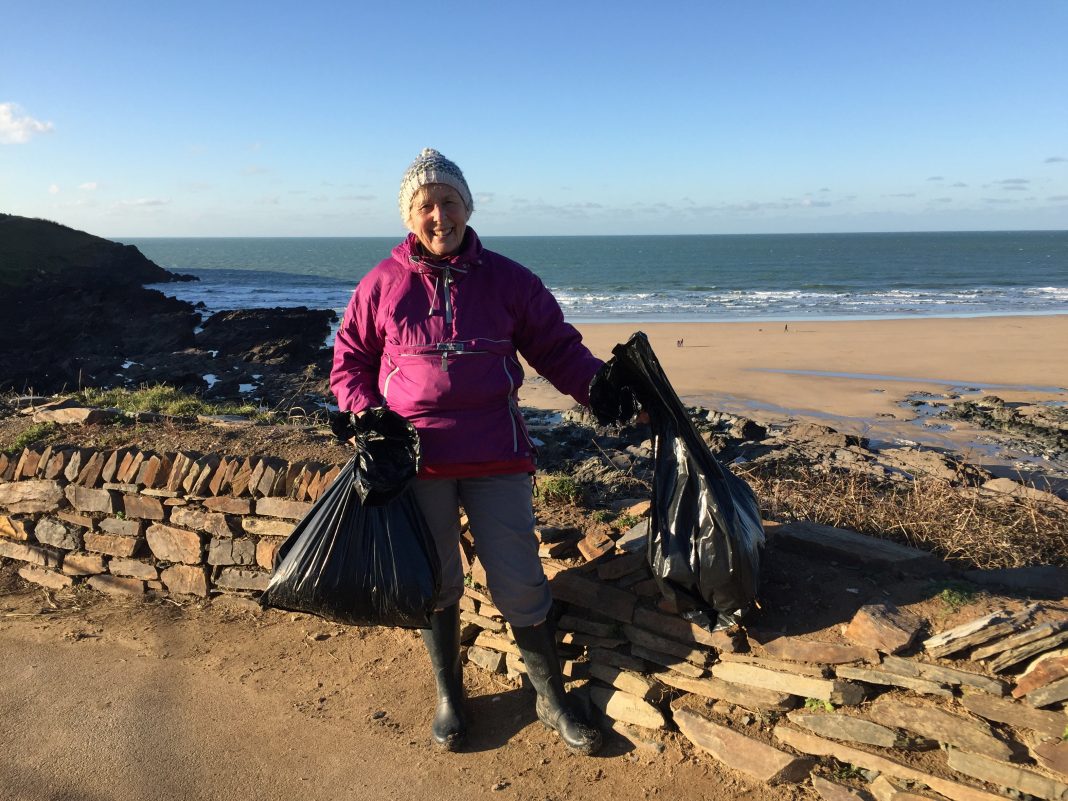 Over the year Pat has cleaned beaches from Coverack on the Lizard peninsula to Blackpool Sands in Devon. Often volunteers have joined her in her efforts to keep beaches cleaner while she raises awareness about how everyone can help to reduce plastic waste.