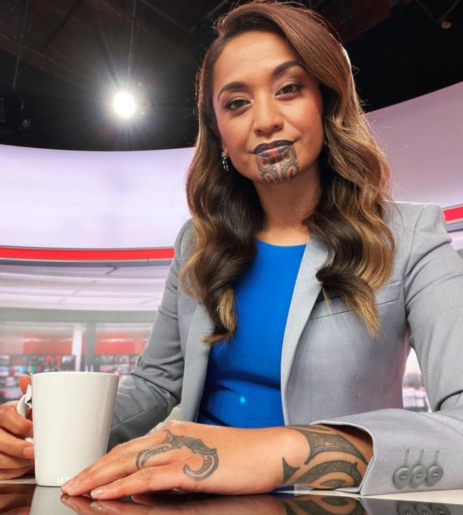“I'm very much aware that I'm the first [with moko kauae] to anchor a six o'clock primetime news bulletin,” she told local media “That is always at the back of my mind, that every step I make is like breaking through a glass ceiling… It's breaking new ground for us as Māori, but also for people of colour. Whether you've got a moko kauae or not.”