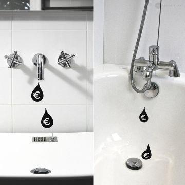 Here we see a visual representation of what is happening when we leave a tap to drip. Someone, somewhere is going to have to pay for the water wasted. It’s literally money down the drain. This subliminal message reminds users to ensure the tap is full off.