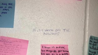 When student writes bleak message on restroom wall, classmates respond with heartfelt support