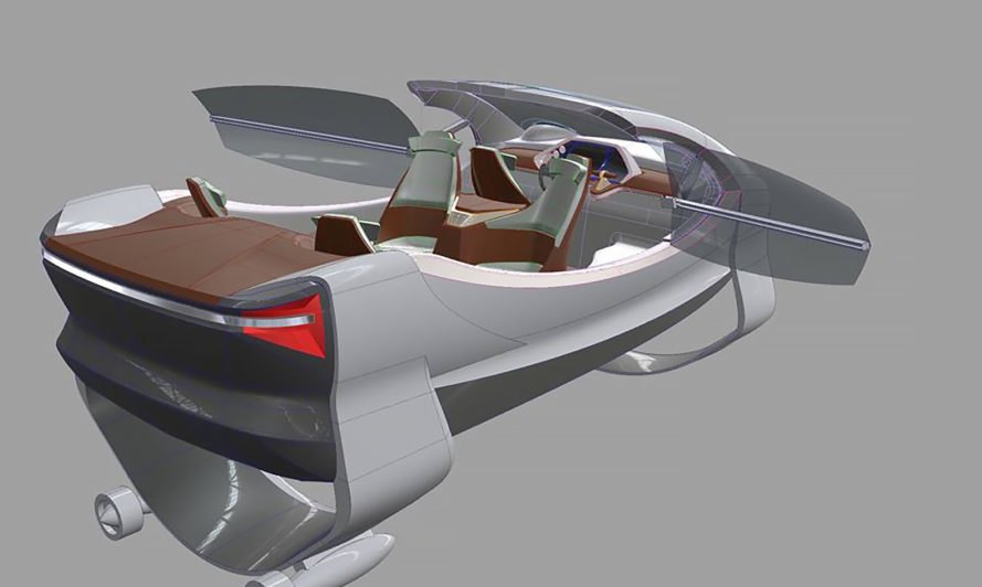 The production system, the steering system and the hydrodynamic design come from the nautical industry. The interior design and the design of the upper deck come from the car industry. The foils come from the aeronautic industry and are designed by the engineers that created the Hydroptère.